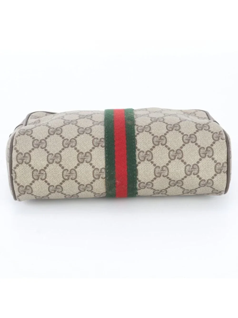 Gucci GG Supreme Sherry Line Leather Clutch Pouch Business